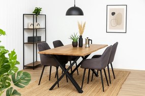 Masa dining AARON din lemn masiv de stejar, 8-12 persoane, stil industrial