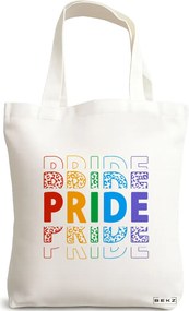 Sacosa de Panza pentru Cumparaturi, Geanta Tote, model Pride 1 38 x 34.5 cm, Alba, BEKZ®