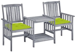 vidaXL Scaune de grădină cu masă de ceai și perne, lemn masiv acacia