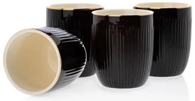 Set ceramic cești cu carafă și tavă KENDI negru