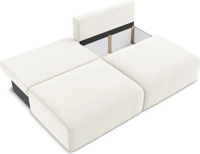 Canapea crem extensibilă/cu spațiu de depozitare cu tapițerie din catifea 216 cm Kalena – Makamii