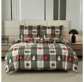 Lenjerie de pat din microfibra de flanel CHRISTMAS SOCKS verde Dimensiune lenjerie de pat: 70 x 90 cm | 140 x 220 cm