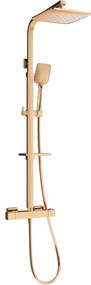 Mexen CQ62 set de duș cu pară de tip ploaie și baterie termostatică, Roz-auriu - 772506295-60