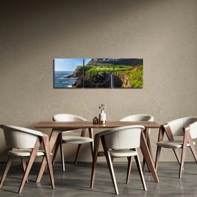 Tablou - Cascada Múlafossur (cu ceas) (90x30 cm)