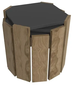 Set 3 măsuțe cafea Lorizolla (antracit + nuc). 1106450