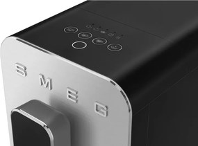 Espressor SMEG Collezione BCC12BLMEU, 1350 W, 19 bar, 1,4 l, 8 functii, Rasnita incorporata, Spumare lapte, Negru