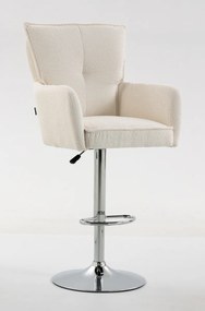 HR250W Scaun Crem Boucle Bază Cromata