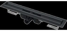 Dus de dus 145 cm, cu margine pentru grila perforata, negru mat 1450 mm