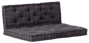 Perne de canapea din paleti, 2 buc., negru, bumbac 1, Negru, 120 x 40 x 7 cm  120 x 80 x 10 cm