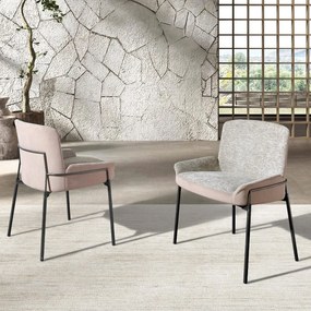 Scaun modern design italian, Tesatura, Catifea, Grey/ Brown
