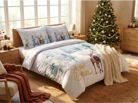 Lenjerie de pat din microsaten DEER SEASON alb + husa pentru perna 45 x 45 cm gratuita Dimensiune lenjerie de pat: 70 x 90 cm | 140 x 200 cm