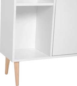 Biblioteca cu Picioare din Lemn din Pin Alb 80 x 23.5 x 118cm HOMCOM | Aosom Romania