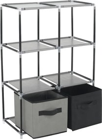 Comodă cu sertare din material textil, negru/maro/gri, CAMILO TYP 2