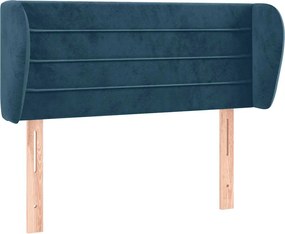 vidaXL Tăblie pat cu aripioare albastru închis 103x23x78/88 cm catifea