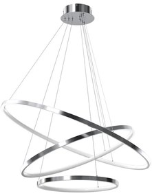 Lustră LED pe cablu HOOP LED/93W/230V d. 80 cm 4000K crom lucios