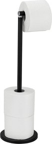 Suport pentru hârtie igienică cu mâner, Wenko, negru