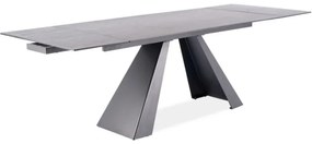 Masa extensibila Salvadore Ceramic gri ANTHRACITE/negru mat L160-240 cm