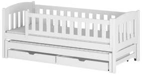 Pat pentru copii 90 x 200 cm Amalia (cu somieră și sp. depozitare) (Alb). Promo -10%. 1013109