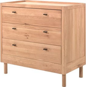 Comodă de copii în culoare naturală din lemn de stejar 100x95x55 cm Forrest – Vipack