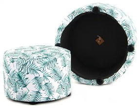 Set 2 tabureti tapitati cu imprimeu floral Indira multicolori/albi