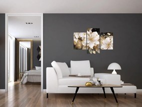 Tablou - Flori în aur (90x60 cm)