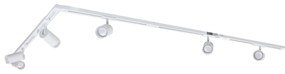 Sistem modern de iluminat pe șine cu 5 spoturi albe monofazate - Iconic Jeana