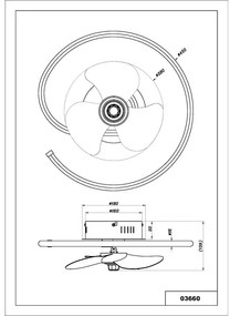 Lustra LED cu ventilator si telecomanda KOREN 03660 GL