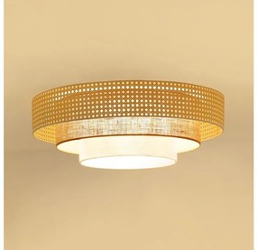 Brilagi - Plafonieră LED CEDAR LUNETA LED/26W/230V ratan/maro/crem