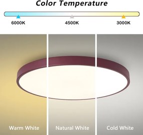 Brilagi-LED Plafonieră reglabilă POOL LED/60W/230V 3000-6000K 60 cm bordo + telecomandă