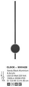 Aplica LED design modern minimalist CLOCK neagra