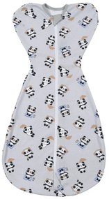 Sistem de infasat cu fermoar dublu Kidizi Swaddel Confort Panda 0-4 luni, 100% bumbac, 0.5 tog