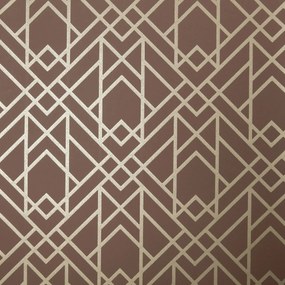 Tapet Metro, Amber Glow Orange Luxury Geometric, 1838 Wallcoverings, 5.3mp / rola