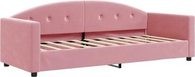 vidaXL Pat de zi, roz, 80x200 cm, catifea