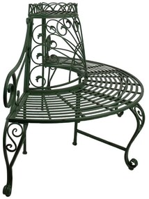 Banca de gradina, verde, din metal, aspect vintage