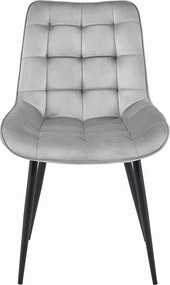Scaun din catifea BERA gri deschis cu picioare negre