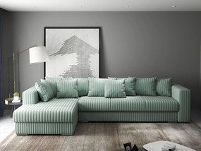 Colțar extensibil dumonde cu ladă de depozitare si sezut confortabil din spuma high-density, Gloria Ambience Mint 320x183 cm