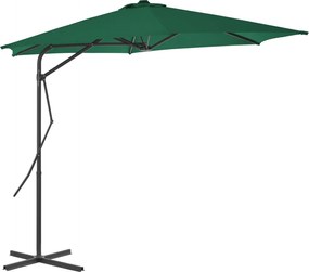 vidaXL Umbrelă soare de exterior cu stâlp din oțel, verde, 300 cm