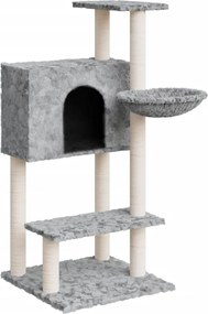 vidaXL Ansamblu pisici, stâlpi din funie sisal, gri deschis, 108,5 cm