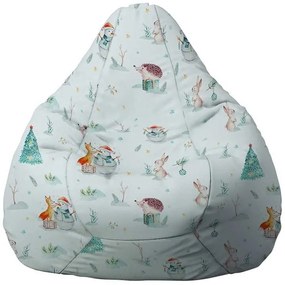 Fotoliu Nirvana Hobbit Pufrelax, Material Impermeabil - Winter Wonderland