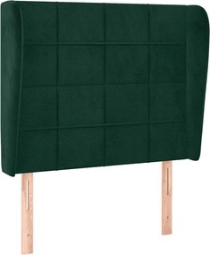 vidaXL Tăblie pat cu aripioare verde închis 83x23x118/128 cm catifea