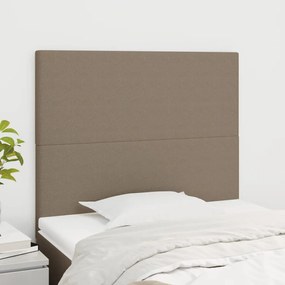 vidaXL Tăblii de pat, 2 buc, gri taupe, 80x5x78/88 cm, textil