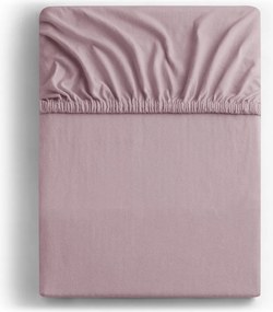 Cearceaf roz prăfuit din jerseu cu elastic 90x200 cm Amber – Restilo