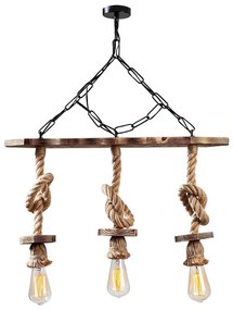 Candelabru EREBOS pe lanț 3xE27/40W/230V maro