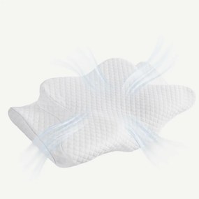 Perna cervicala ortopedica CERVI-SAN Memory Plus, doua inaltimi si suport brate, husa Tencel