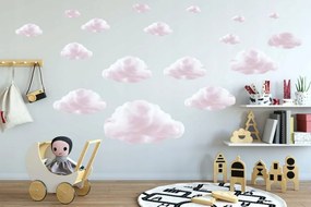 Autocolant drăguț de perete pentru copii Nori roz 120 x 240 cm