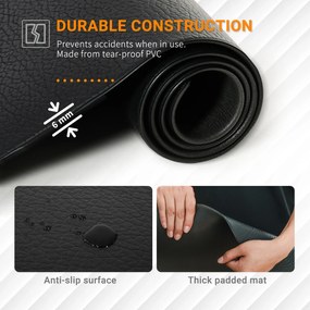 HOMCOM Covor Protecție Podea pentru Echipamente Fitness, Antialunecare, Rezistent la Abraziune, 180x90cm, Negru | Aosom Romania