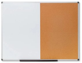 Combi Board tabla alba/pluta 90 × 120 cm, aluminiu