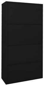 Dulap de birou cu usa glisanta, negru, 90x40x180 cm, otel 1, Negru, Negru