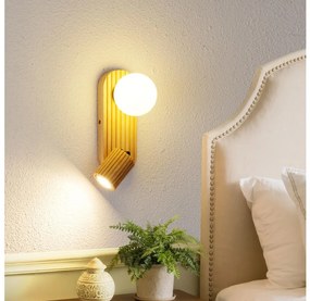 Brilagi - Aplică de perete cu spot MODERN WOOD 1xG9/5W/230V+1xGU10/8W lemn de cauciuc