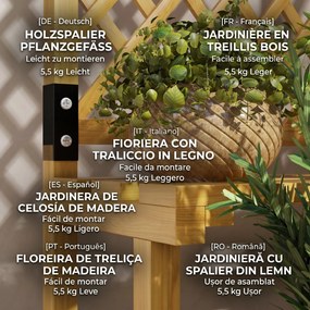 Outsunny Suport de plante din lemn cu spalier pentru plante | Aosom Romania